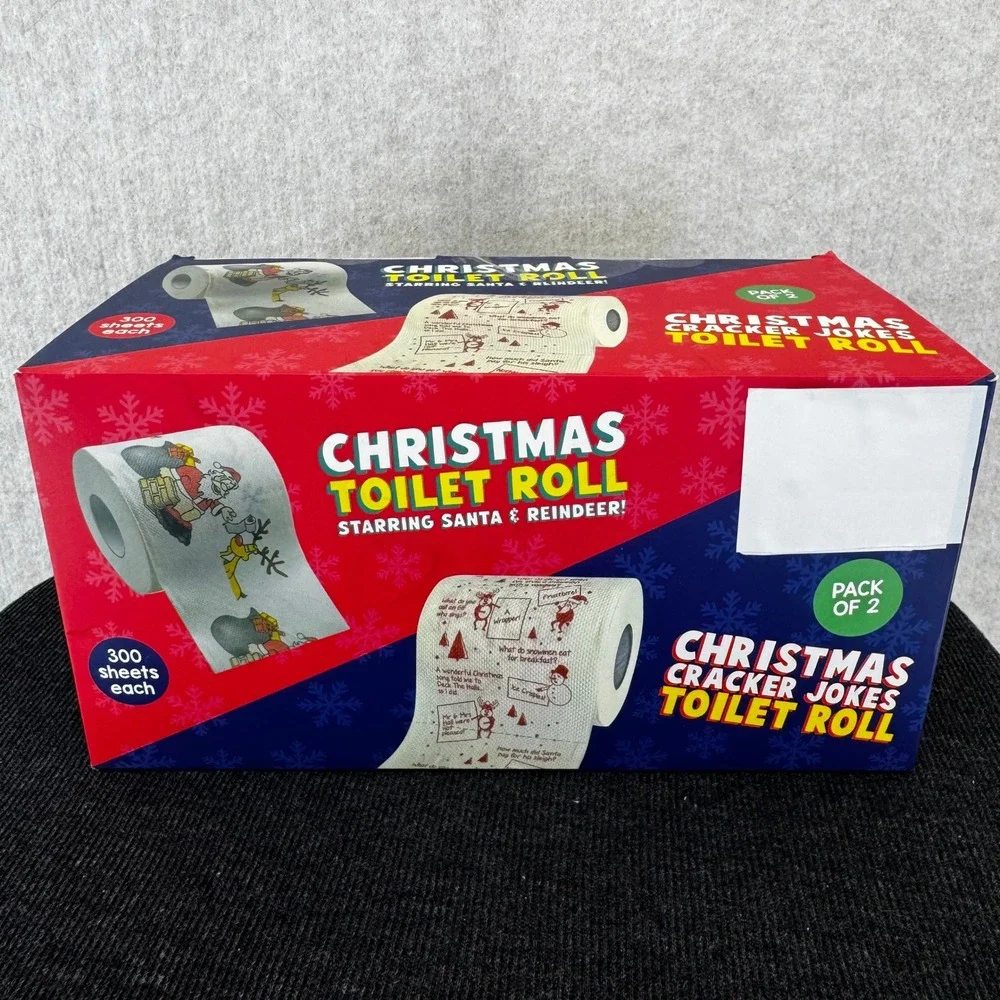 Christmas Toilet Paper Rolls with Jokes 2 Pack Santa Reindeer Fizz Creations
